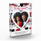 Valentine's Day Red Roses Hearts Personalized フォトブロック (左)