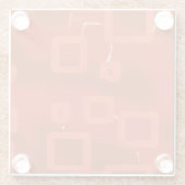Valentine's Day Red Whimsical Geometric Abstract ガラスコースター (裏面)