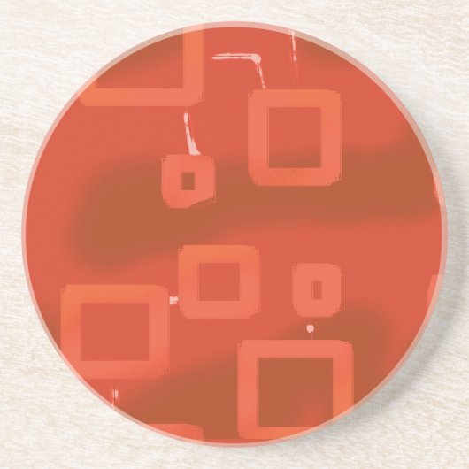 Valentine's Day Red Whimsical Geometric Abstract コースター (正面)