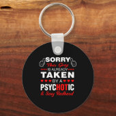 Valentine's Day Redhead Sorry This Guy Is Taken Y キーホルダー (正面)