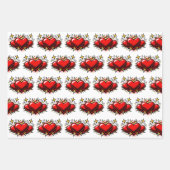 Valentine's Day | Retro Pop Art Boy and Girl ラッピングペーパーシート (正面3)