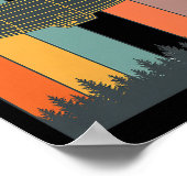 Valentine's Day Retro Zeppelin Vintage Airship 70s ポスター (角)