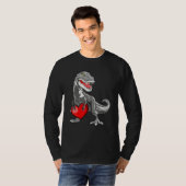 Valentines Day Rex Dinosaur I Steal Hearts Tシャツ (正面フル)