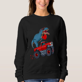Valentines Day Rex Riding Monster Truck Toddler Bo スウェットシャツ