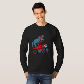 Valentines Day Rex Riding Monster Truck Toddler Bo Tシャツ (正面フル)