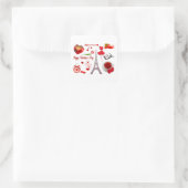 Valentine's Day Romantic Mon Amour Loved Couple スクエアシール (バッグ)