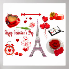 Valentine's Day Romantic Mon Amour Loved Couple ポスター