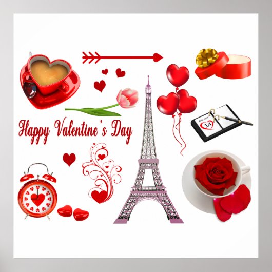 Valentine's Day Romantic Mon Amour Loved Couple ポスター (正面)