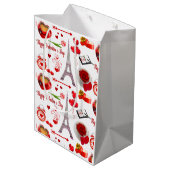 Valentine's Day Romantic Mon Amour Loved Couple ミディアムペーパーバッグ (裏面アングル)