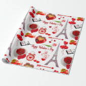 Valentine's Day Romantic Mon Amour Loved Couple ラッピングペーパー (アンロールド)