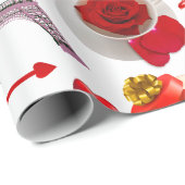 Valentine's Day Romantic Mon Amour Loved Couple ラッピングペーパー (ロールコーナー)
