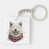 Valentines Day Samoyed Dog キーホルダー (裏面)