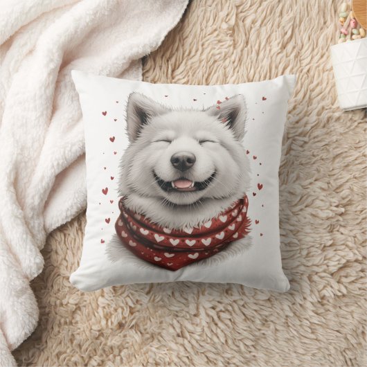 Valentines Day Samoyed Dog クッション (ブランケット)