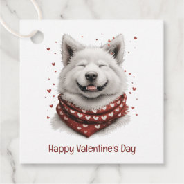 Valentines Day Samoyed Dog フェイバータグ
