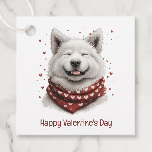 Valentines Day Samoyed Dog フェイバータグ (正面)