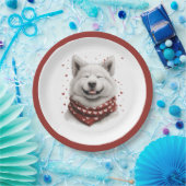 Valentines Day Samoyed Dog ペーパープレート (パーティー)