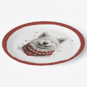 Valentines Day Samoyed Dog ペーパープレート (アングル)