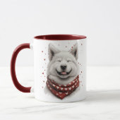 Valentines Day Samoyed Dog マグカップ (左)