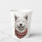 Valentines Day Samoyed Dog 紙コップ (裏面)