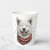 Valentines Day Samoyed Dog 紙コップ (正面)