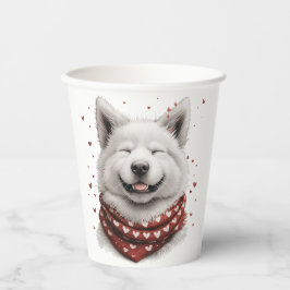 Valentines Day Samoyed Dog 紙コップ
