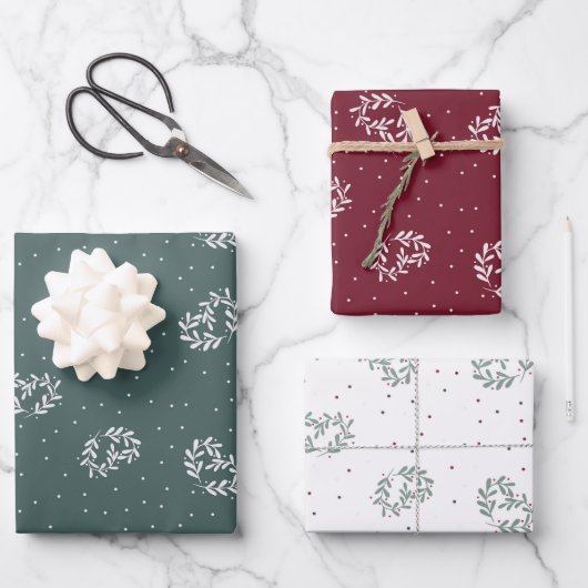 Valentine's Day set of three wrapping paper. ラッピングペーパーシート (正面)