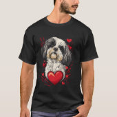 Valentine's Day Shih Tzu Dog Vector Tシャツ (正面)