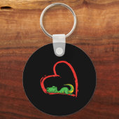 Valentines Day Shirt Funny Heart Trex Sleeng Dinos キーホルダー (正面)