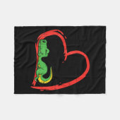 Valentines Day Shirt Funny Heart Trex Sleeng Dinos フリースブランケット (正面(横))