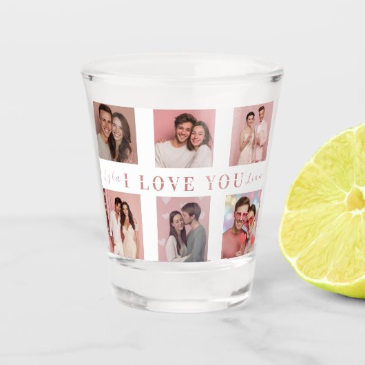 Valentine's Day Shot Glass  | Custom Couple Photos ショットグラス (正面)