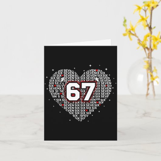 Valentines Day Six Seven 67 Meme 6 7 Heart Boys Gi カード (黄色い花)