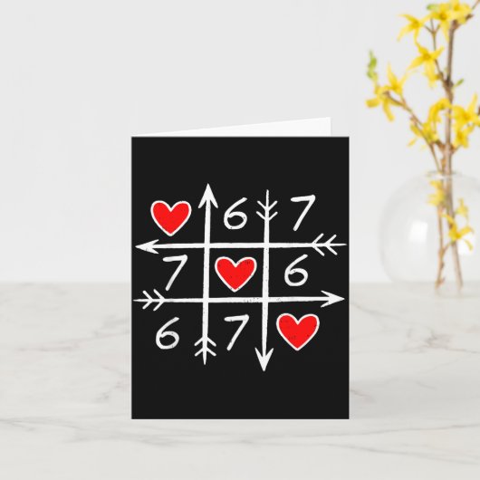 Valentines Day Six Seven 67 Meme 6 7 Heart Boys Gi カード (黄色い花)