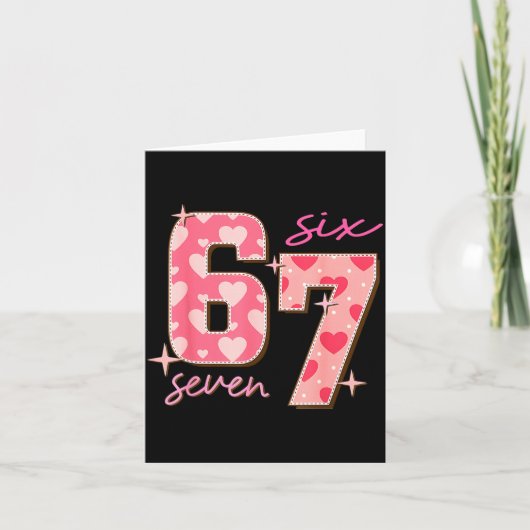 Valentines Day Six Seven 67 Meme 6 7 Heart Boys Gi カード (正面)