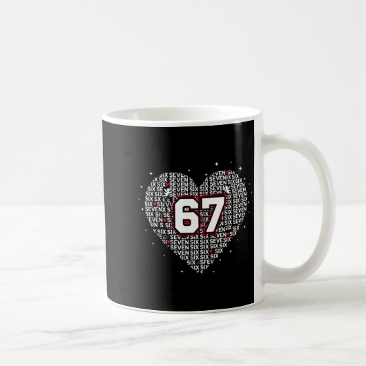 Valentines Day Six Seven 67 Meme 6 7 Heart Boys Gi コーヒーマグカップ (右)