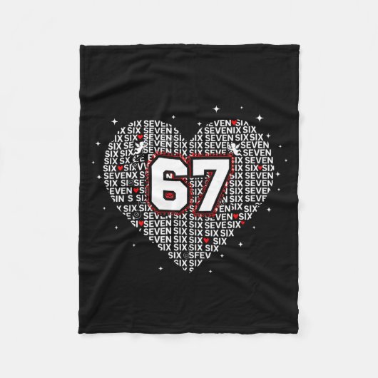 Valentines Day Six Seven 67 Meme 6 7 Heart Boys Gi フリースブランケット (正面)
