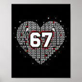 Valentines Day Six Seven 67 Meme 6 7 Heart Boys Gi ポスター (正面)