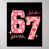 Valentines Day Six Seven 67 Meme 6 7 Heart Boys Gi ポスター (正面)