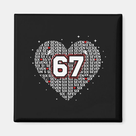 Valentines Day Six Seven 67 Meme 6 7 Heart Boys Gi マグネット (正面)