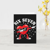 Valentines Day Six Seven 6 7 Meme Dab Heart Funny カード (黄色い花)