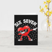 Valentines Day Six Seven 6 7 Meme Dab Heart Funny  カード (黄色い花)