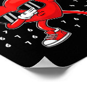 Valentines Day Six Seven 6 7 Meme Dab Heart Funny  ポスター (角)