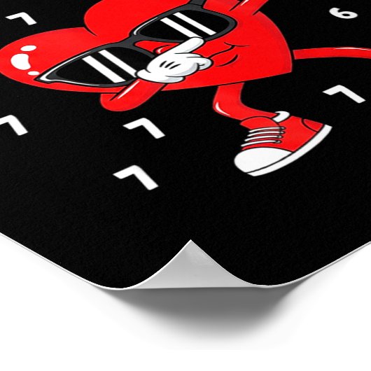 Valentines Day Six Seven 6 7 Meme Dab Heart Funny  ポスター (角)