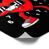 Valentines Day Six Seven 6 7 Meme Dab Heart Funny  ポスター (角)