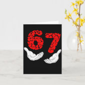 Valentines Day Six Seven 6 7 Meme Hand Heart 67 Me カード (黄色い花)