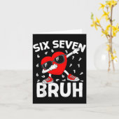 Valentines Day Six Seven Bruh 6 7 Meme Dab Heart B カード (黄色い花)