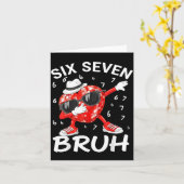 Valentines Day Six Seven Bruh 6 7 Meme Dab Heart B カード (黄色い花)