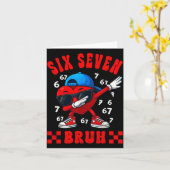 Valentines Day Six Seven Bruh 6 7 Meme Dab Heart B カード (黄色い花)