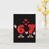 Valentine's Day Six Seven Hearts 6 7 Meme Gen Alph カード (黄色い花)