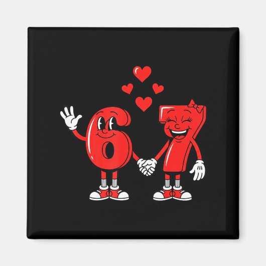 Valentine's Day Six Seven Hearts 6 7 Meme Gen Alph マグネット (正面)