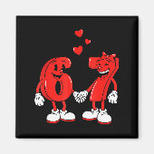 Valentine's Day Six Seven Hearts 6 7 Meme Gen Alph マグネット (正面)